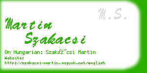 martin szakacsi business card